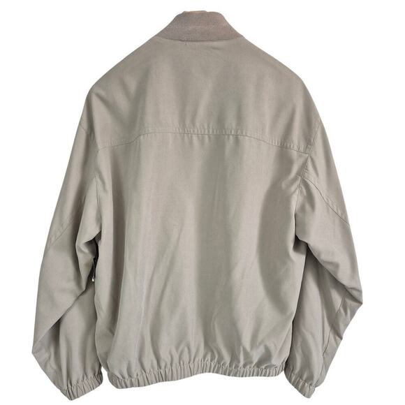 NWT Claiborne Water Repellent Tan Bomber Jacket  Polyester Satin Lined Men S - Picture 2 of 4